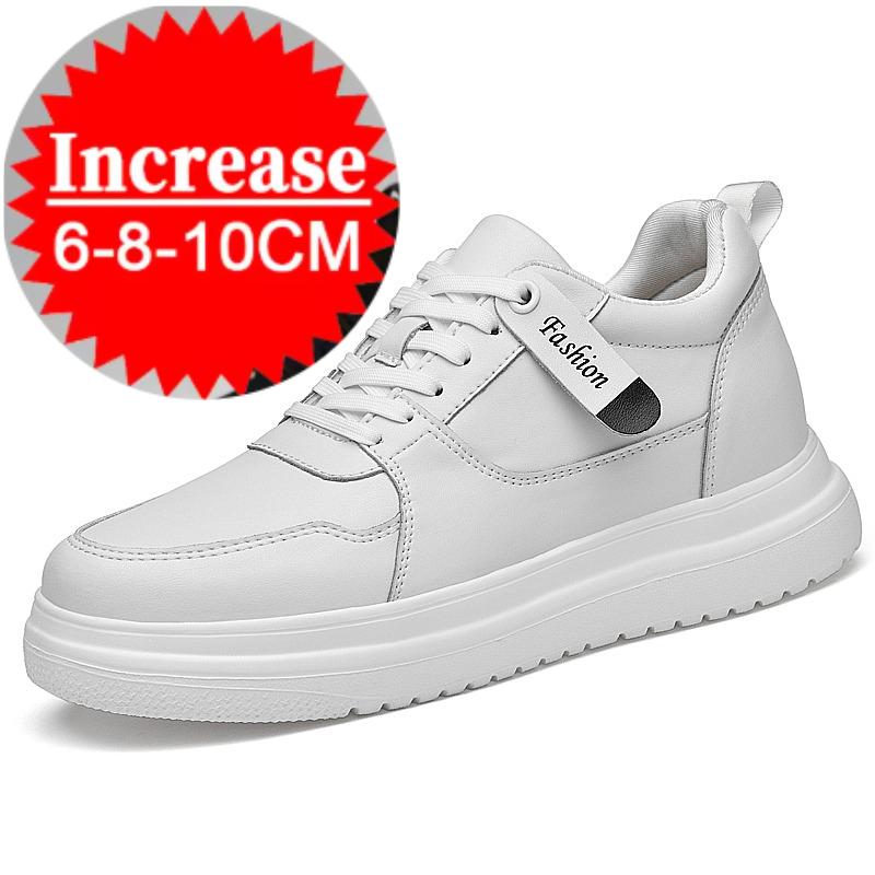 Big Size Lift Men Sneakers Elevator Shoes Heightening Height Increase Insole 7-8CM High Heels Shoes Leather Sport Shoes