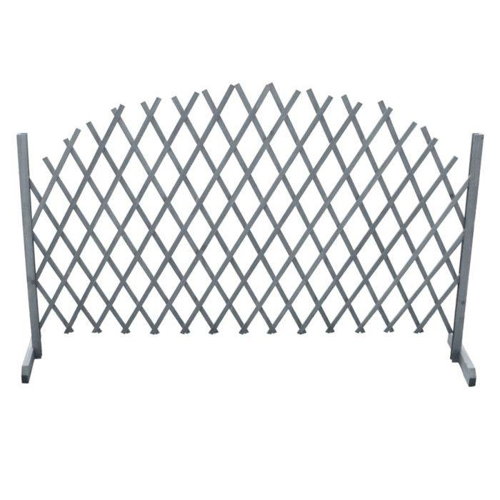 VidaXL Clôture en Treillis Panneau de Clôture Treillis Extensible Support Rosiers Jardin Arrière-Cour Extérieur 1,8x1 m Gris 310036