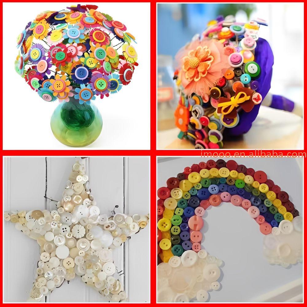90pcs Resin Mixing Color Button DIY Creative Festival Greeting Card Cloth Bag Decoration Sewing Clothes Material YMY