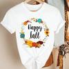 Fashion Womens Pumpkin Spice Coffee Thanksgiving Halloween Casual Crew Neck Short Sleeve Tshirt Women  T Shirt