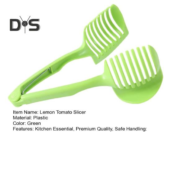 Lemon Tomato Slicer Vegetable Cutter Round Fruit Tongs Onion Holder Handheld Slicing Tool Multipurpose Kitchen Cutting Aid Gadget