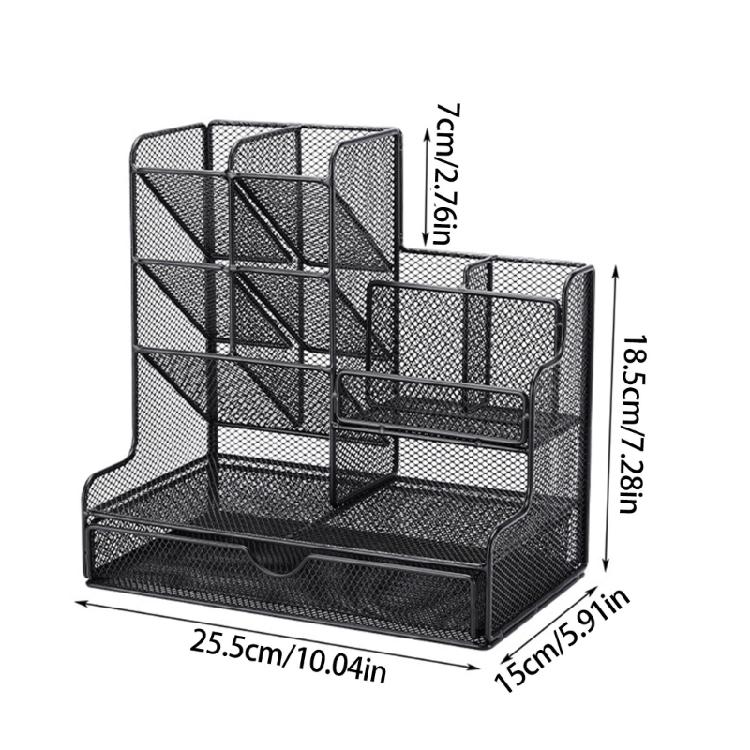Großer Stiftebecher mit Schublade Multifunktionaler Stiftehalter Büro Schreibtisch Stifteorganizer für Stifte Bleistifte Marker