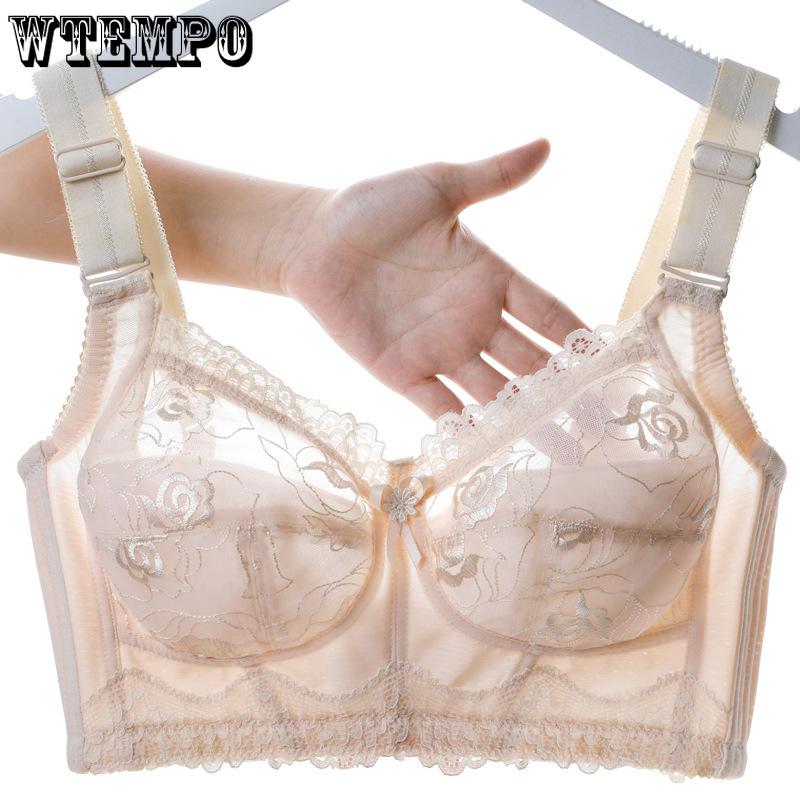 Push Up Bra Without Underwire Women's Thin Plus Size Full Cup Gathered Bra