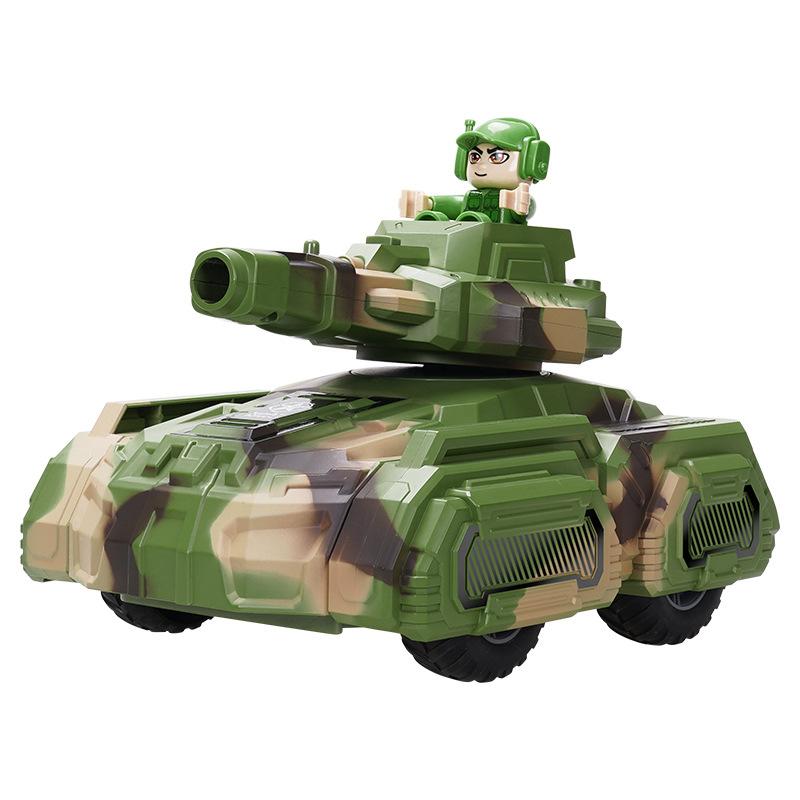 

Пятизвездочная игрушка Crazy Tank Defense Battle Собранные строительные блоки Пульт дистанционного управления DIY Творческая сборная колесница Образовательный подарок зелёный
