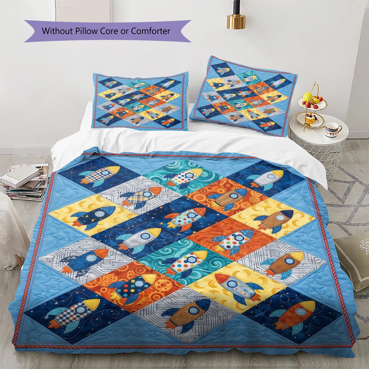 

Rockets Starfish Pattern Bedding Set Quilt Cover Pillowcase Home Decor Gift (1 * duvet cover + 2 * pillowcase, without core) 135x200cm