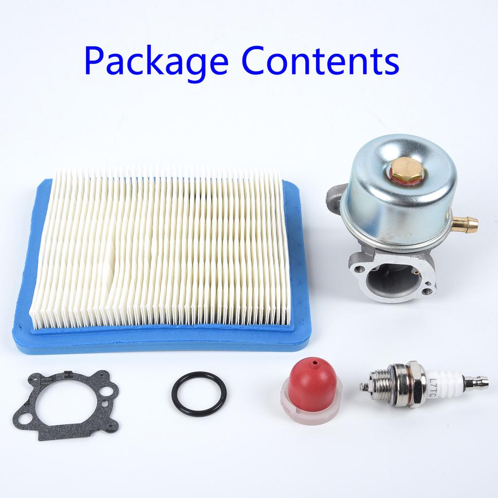 Carburetor for 6150 4 7HP Engine 650 Series Fit for Troy 6 5HP Push Mower with Air Filter Gasket Washer Sparkplug Bulb Cap