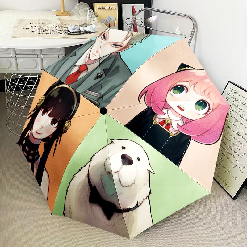 Fantasy Adventure Anya Umbrella Folding Umbrella, Automatic Umbrella 8-Frame for Travel, Camping Use Gift for Halloween Christmas