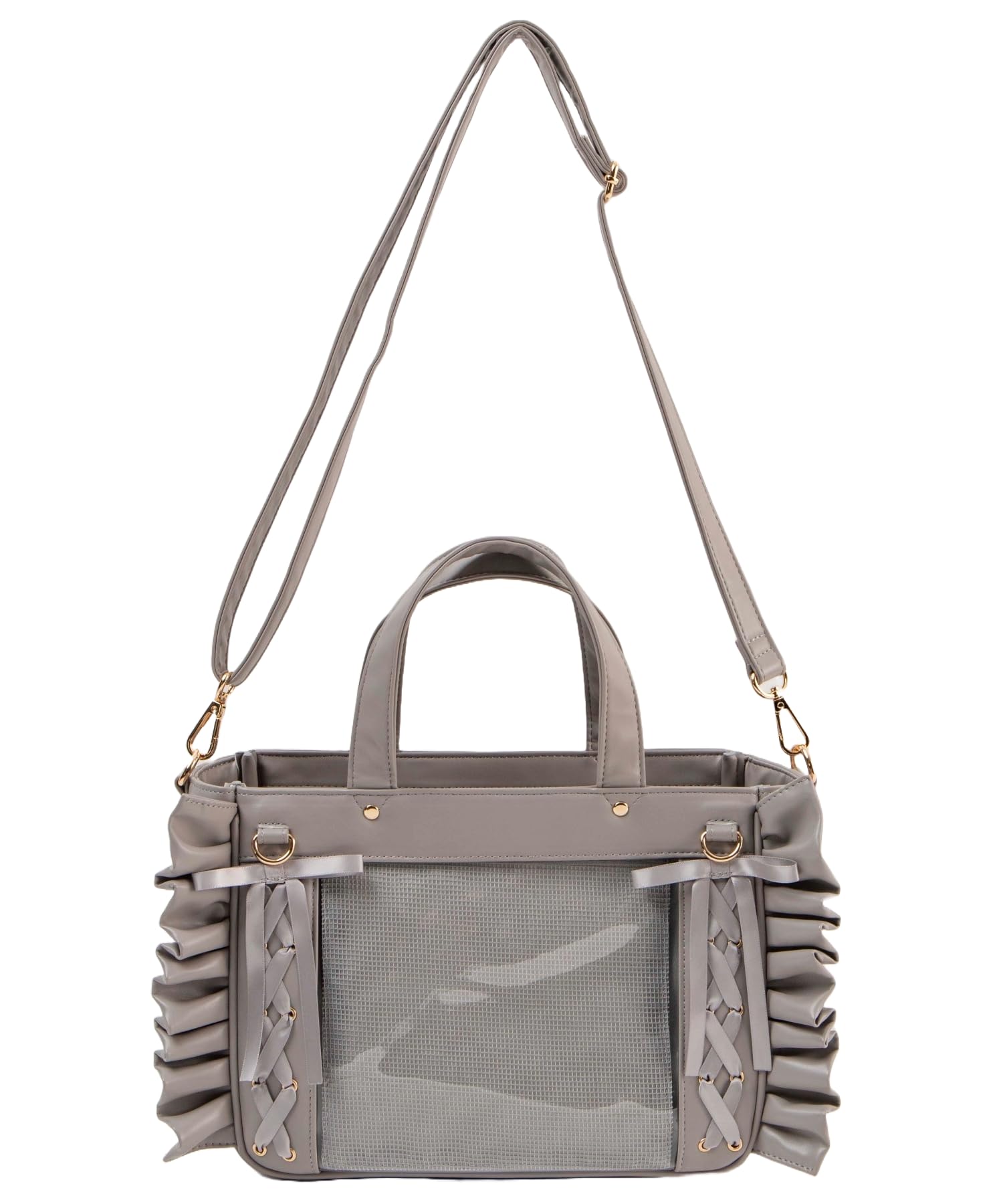 

WEGO Блискуча Сумка-Іта з Воланами на Плече Іта Сумка Деко Прозора Ідеально для Ошікацу Розмір Сіра Сумка на Шнурівці, Сумка, Сумка, Сумка, Сумка, Ошікацу, Товари, сірий колір