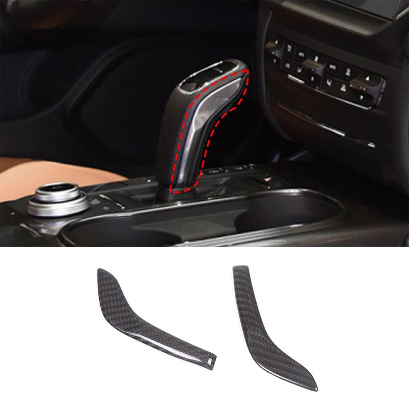 

For Maserati Levante Ghibli Quattroporte 2019-2026 Real Carbon Fiber Car Shift Hood Decorative Sticker Car Accessories