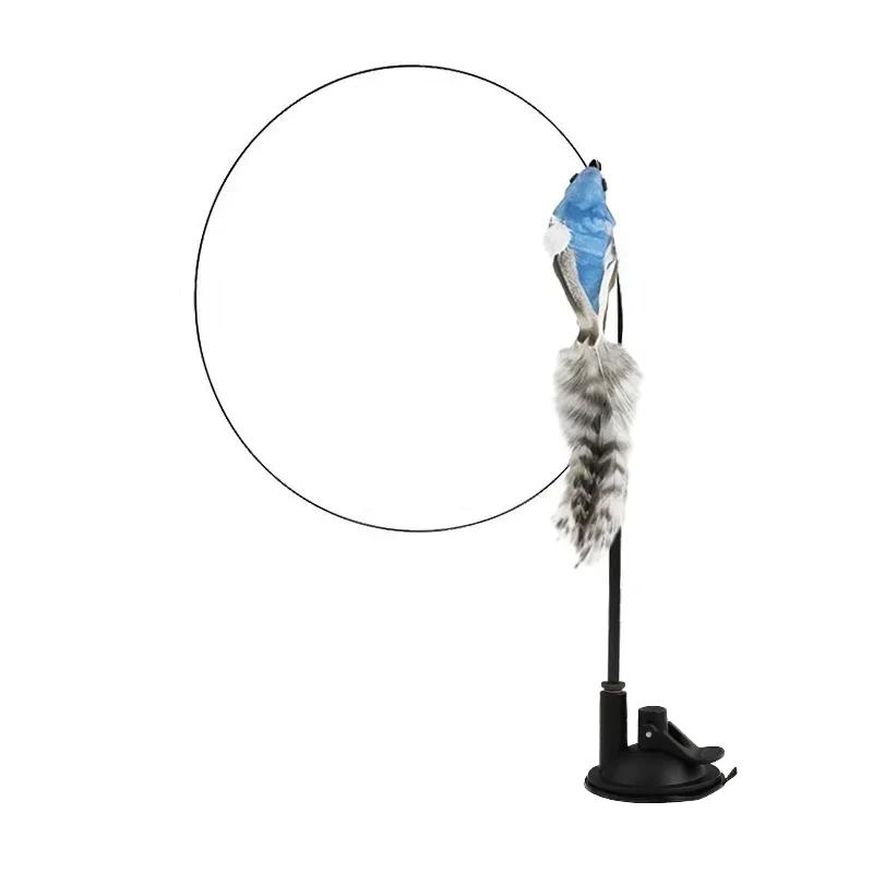 Simulation Bird Cat Toys Funny Interactive Peacock with Bell Cat Stick Toy for Kitten Playing Teaser Wand Toys Pet Cats Supplies