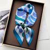 Luxury Square Scarf For Women Ladies Hijab Color Print Neckerchief Bandanas Summer Soft Stain Elegant Faux Silk Scarves Shawl