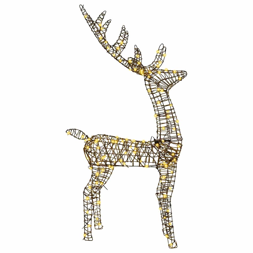 3D Reindeer with 140 Warm White LEDs 70 X 41 X 128 Cm Rattan