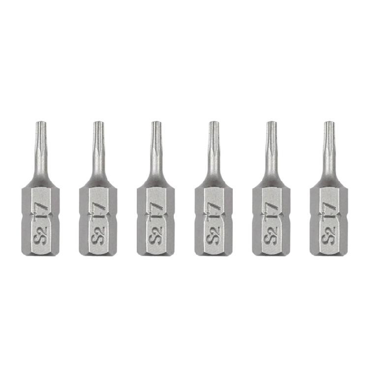 6 Piece Steel Tamper Resistant Bit Set 1/4" Hexagonal Shank Magnetic Screwdriver Bit For Various Applications