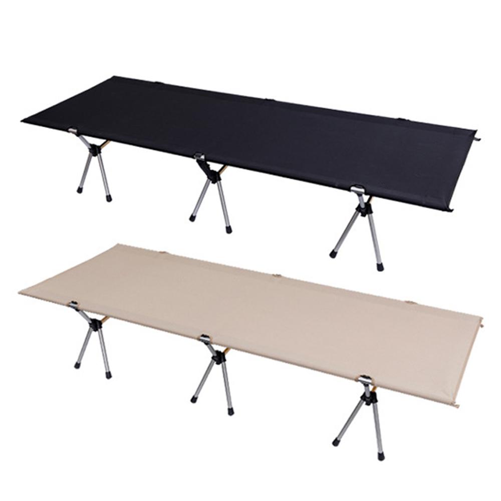 Outdoor Ultralight Portable Folding Sleeping Bed Office Siesta Noon Break Bed Aluminum Alloy Rod