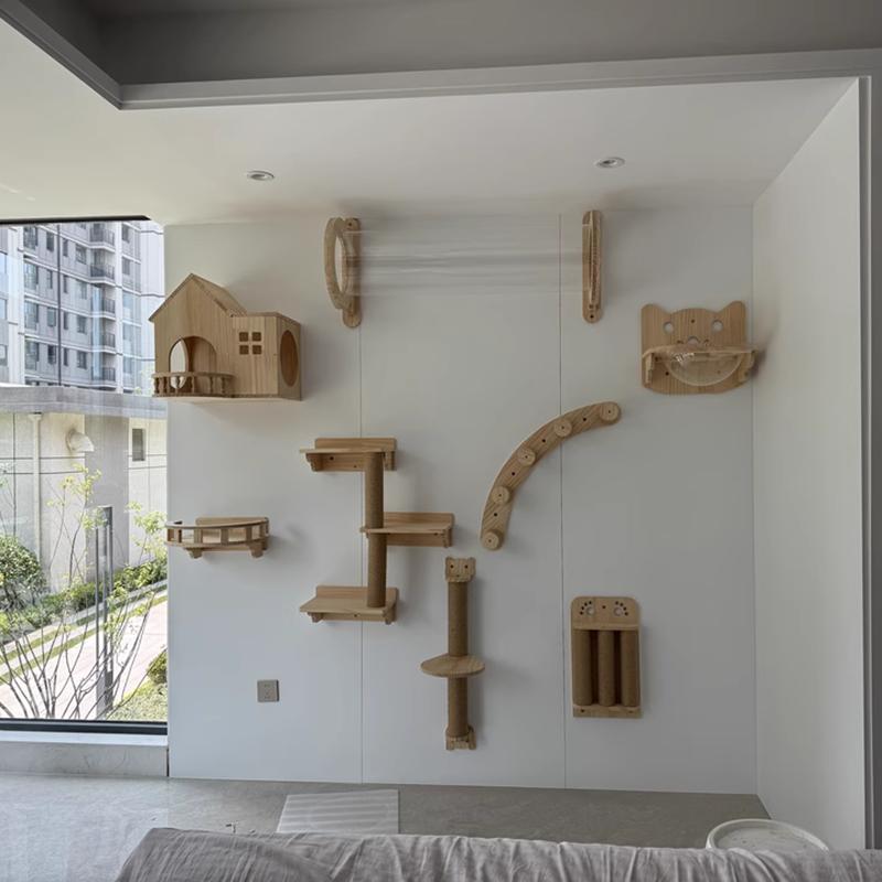 Cat Climbing Wall Type Assortment Cat Tree Wall Mounted Cat Hammock Sisal Four Steps Cat Stairs Climbing Cat Wall Hanging