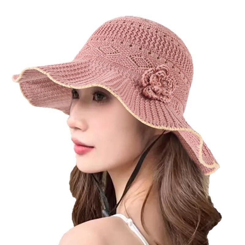 Flower Sun Hat Children's Summer New Hollow Fashion Internet Celebrity Versatile Sun Hat Breathable Face Cover Sunscreen Basin Hat