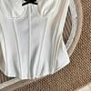 French High-End Lace Trim Bow Camisole Bra - Women's Slim Strap Sweet Design
