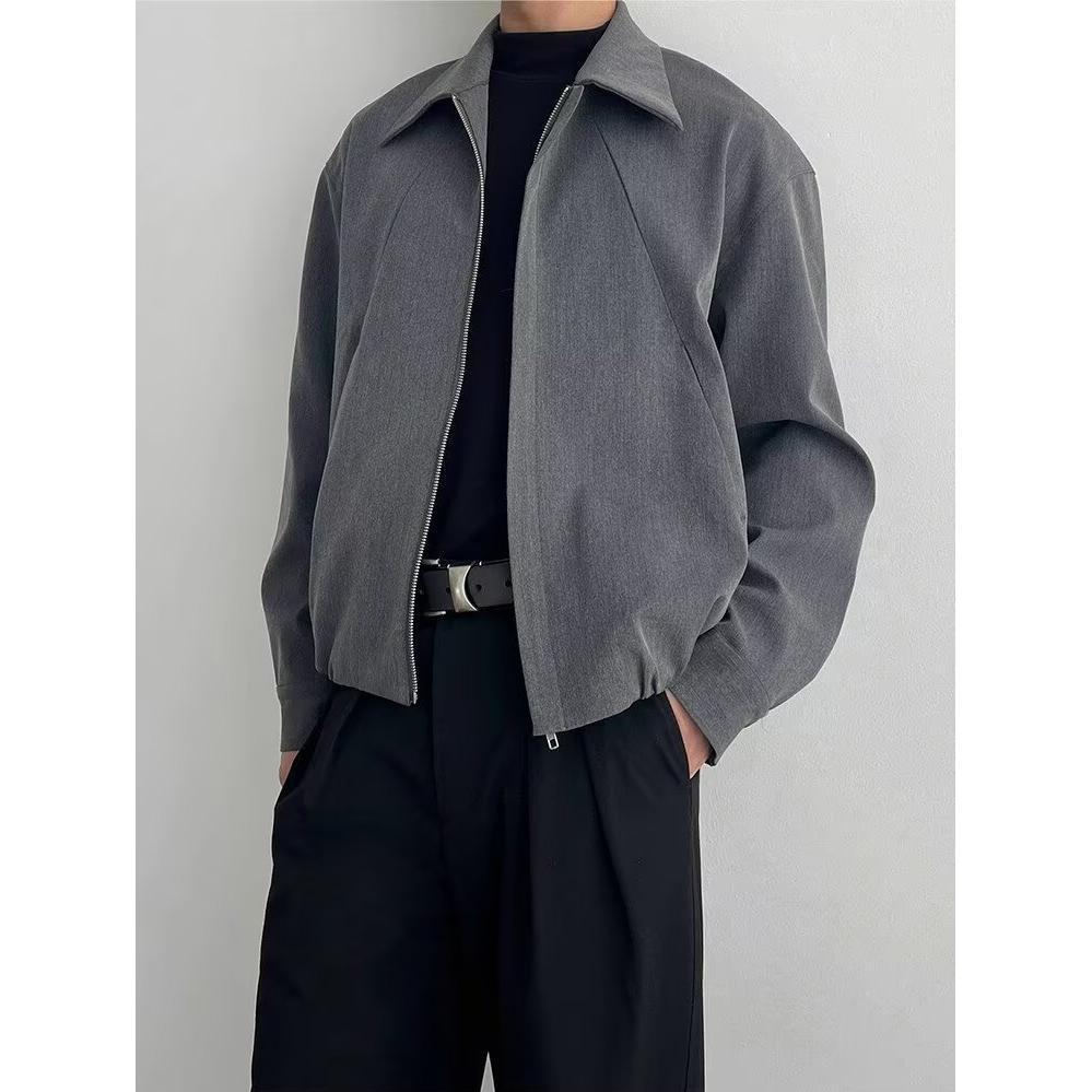 Herren Retro Japanische Yamamoto-Stil Jacke: Vintage, Used-Look, Lässiger Reversmantel für Frühling und Herbst.