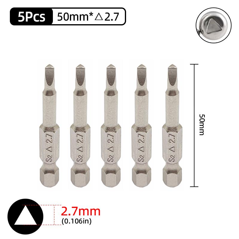 Triangle Head Screwdriver Bit Set Magnetic 1/4" Hex S2 Steel Security Triangular Screw Driver Bits Ratchet Wrench Hand Tools