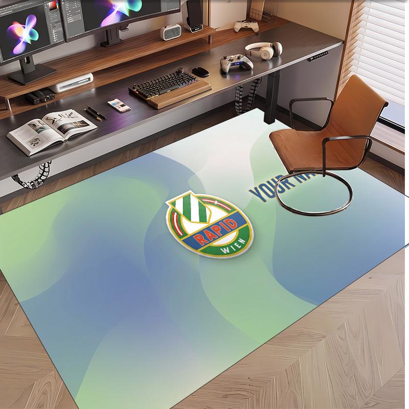 Personalized Crystal Velvet Carpet Rapid Wien FC Pattern Non Slip Floor Rug