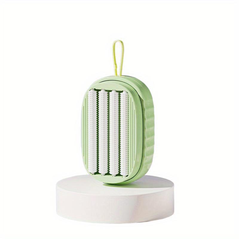 

1 шт. Улучшенная пенная чистящая щетка нажимного типа с дозатором мыла, двойного назначения для одежды и обуви, эргономичная ручка с противоскользящим покрытием зелёный