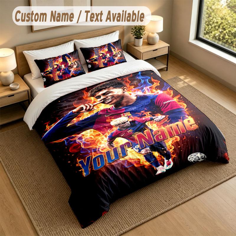 Bedding Set 1 Duvet Cover 2 Pillowcases Lamine Yamal Print Soft Bed Linen Bedroom Decor