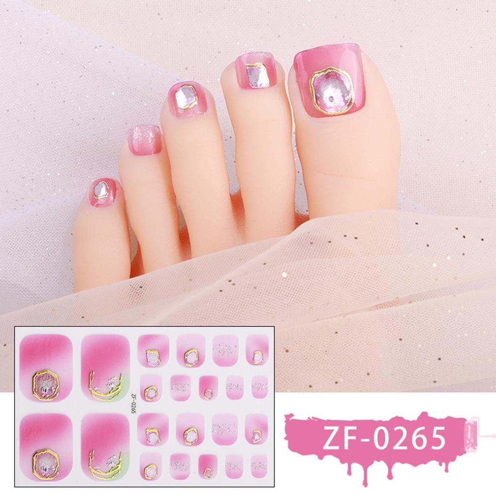 22tips/sheet Toenail Sticker Full Cover Waterproof Non-toxic Sticker Foot Toenail Tablets Nail Sticker DIY Nail Art Tool