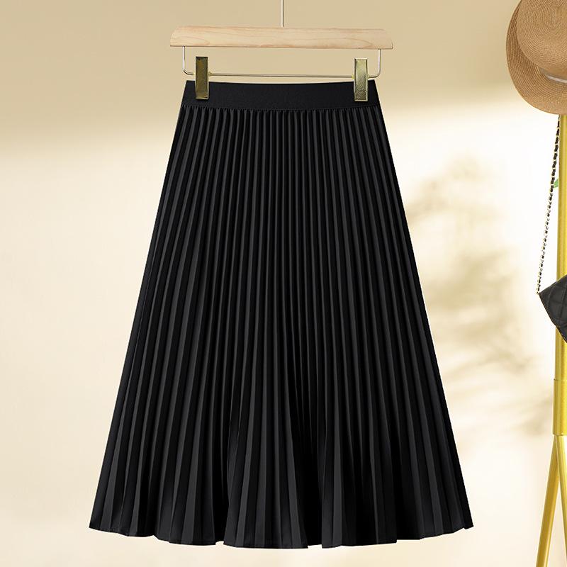 

Женская весенняя 20254 А-силуэт плиссированная юбка миди - Приталенная миди юбка-аккордеон XXXL (Recommended for 135-145 jin)