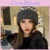 Knitted Plush Christmas Hat For Women With Printed Design And Plush Ball Decor For Winter Season