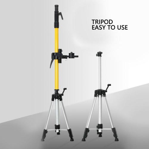 Telescopic Laser Leveling Pole with 4.2m Fine-Tunable Adjustment Rod, Laser Tripod for Liquid Leveling and Positioning, Spring Base, Laser Level Stand