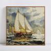 Diamond Embroidery Sailboat Full Round Diamond Painting Landscape Full Display Cross Stitch
