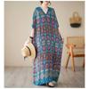 Summer V-neck Large Size Loose Literary Vacation Style Beach Dresses