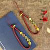Cinnabar Five Gods Wealth-Attracting Phone Chain: Red Cinnabar Lanyard Pendant for Men and Women