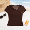 Asymmetric Mesh Tshirt For Women With Spliced Design Summer Beachwear For Teens