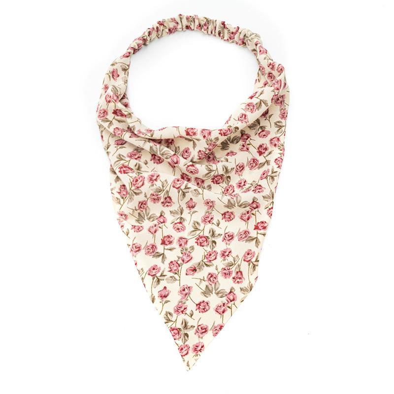 New Floral-patterned Square Scarf Elastic Hair Band Head Wrap Triangular Scarf Hair Accessory