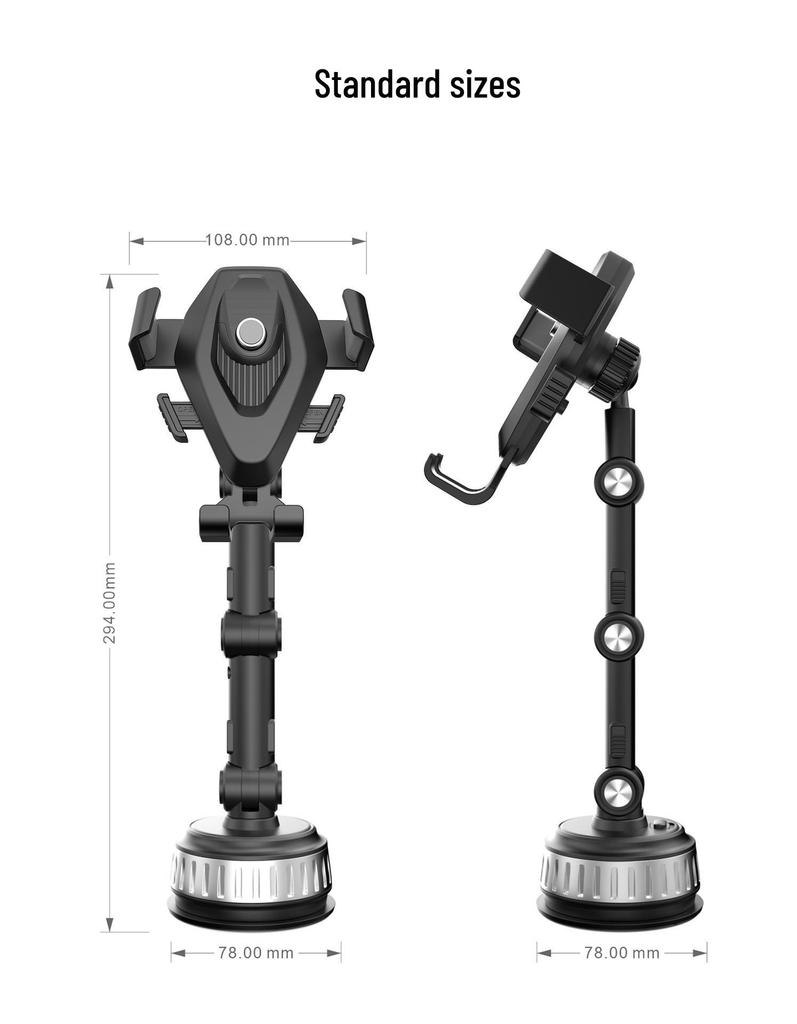 Adjustable Suction Cup Car Phone Holder with Mechanical Arm