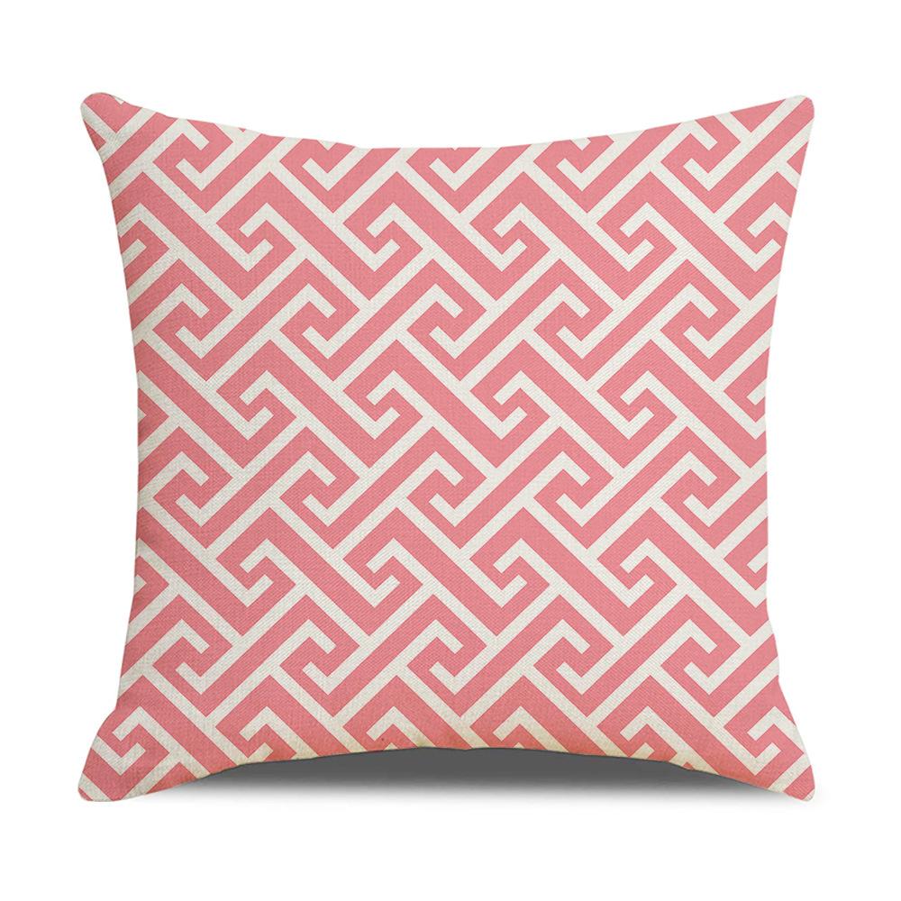 Nordic Geometric Decorative Pillow Sofa Cushion Cover Modern Home Decor Square Pillowcase Peach Skin Pillowcase