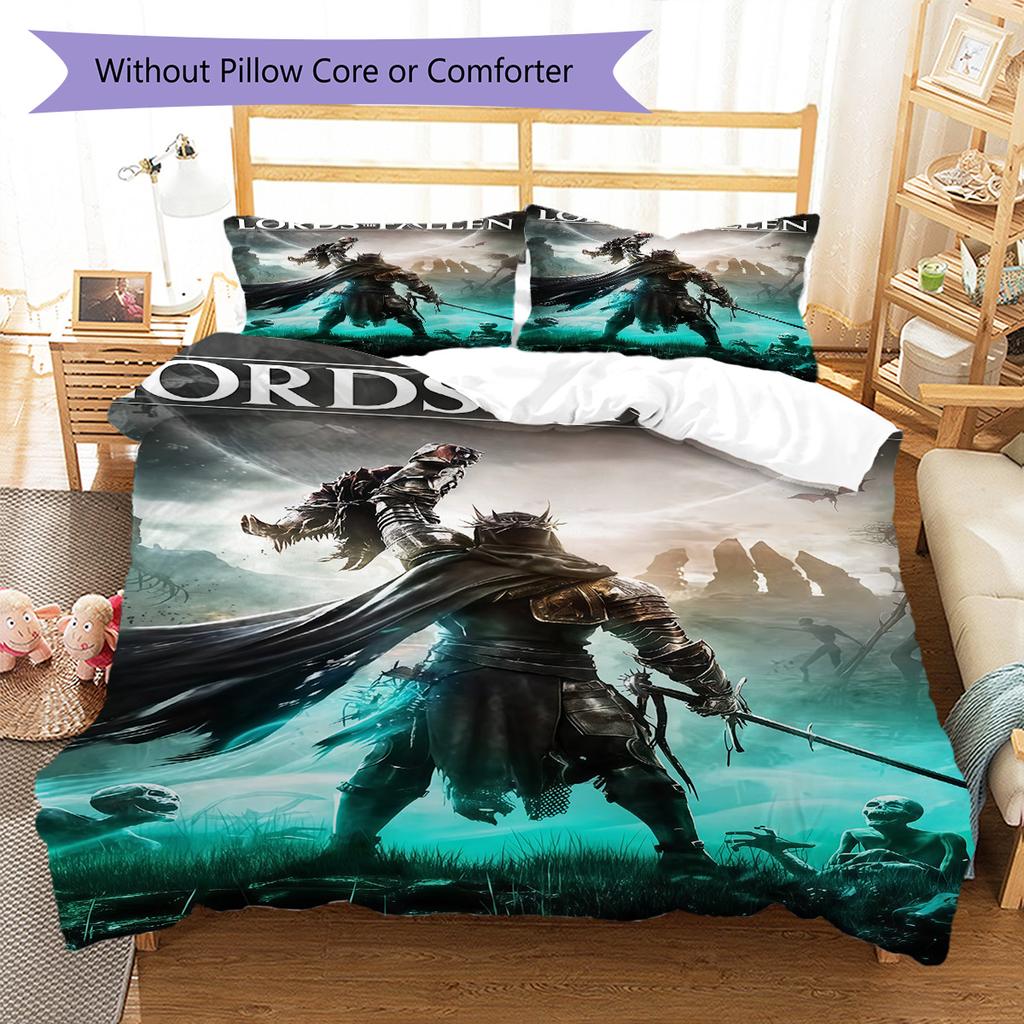 Action role-playing Pattern Bedding Quilt Set Quilt Cover Pillowcase Home Decoration Birthday Gift (1 * duvet cover + 2 * pillowcase, without core)