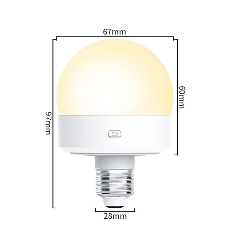 

E26 E27 Ice Hockey Bulbs Rechargeable 3 Light Colors Remote Control Timing Dimming Emergency Bulb Bedroom Bedside LED Wall Lamp 3.5W&Yes