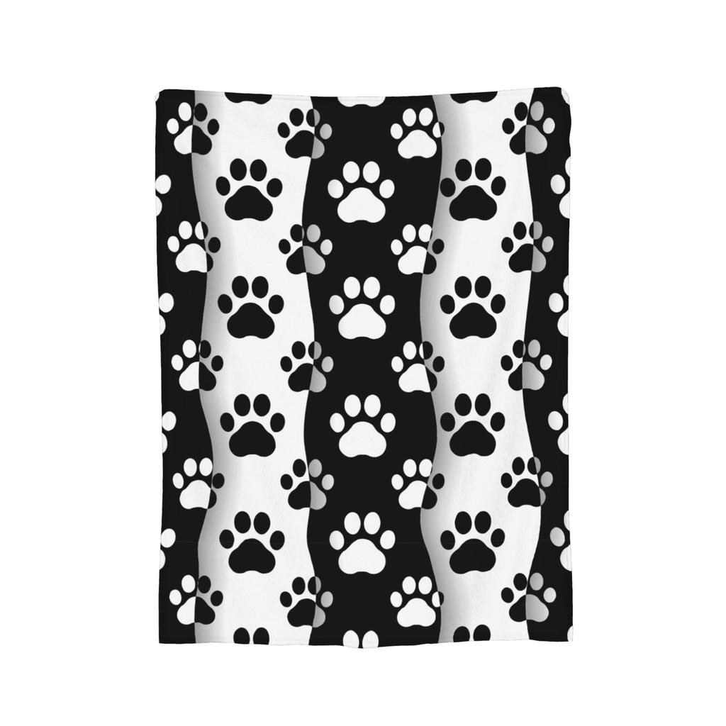 Dog Paw Cartoon Pet Blankets Coral Fleece Plush Decoration Ultra-Soft Throw Blankets for Bedding Travel Bedspread