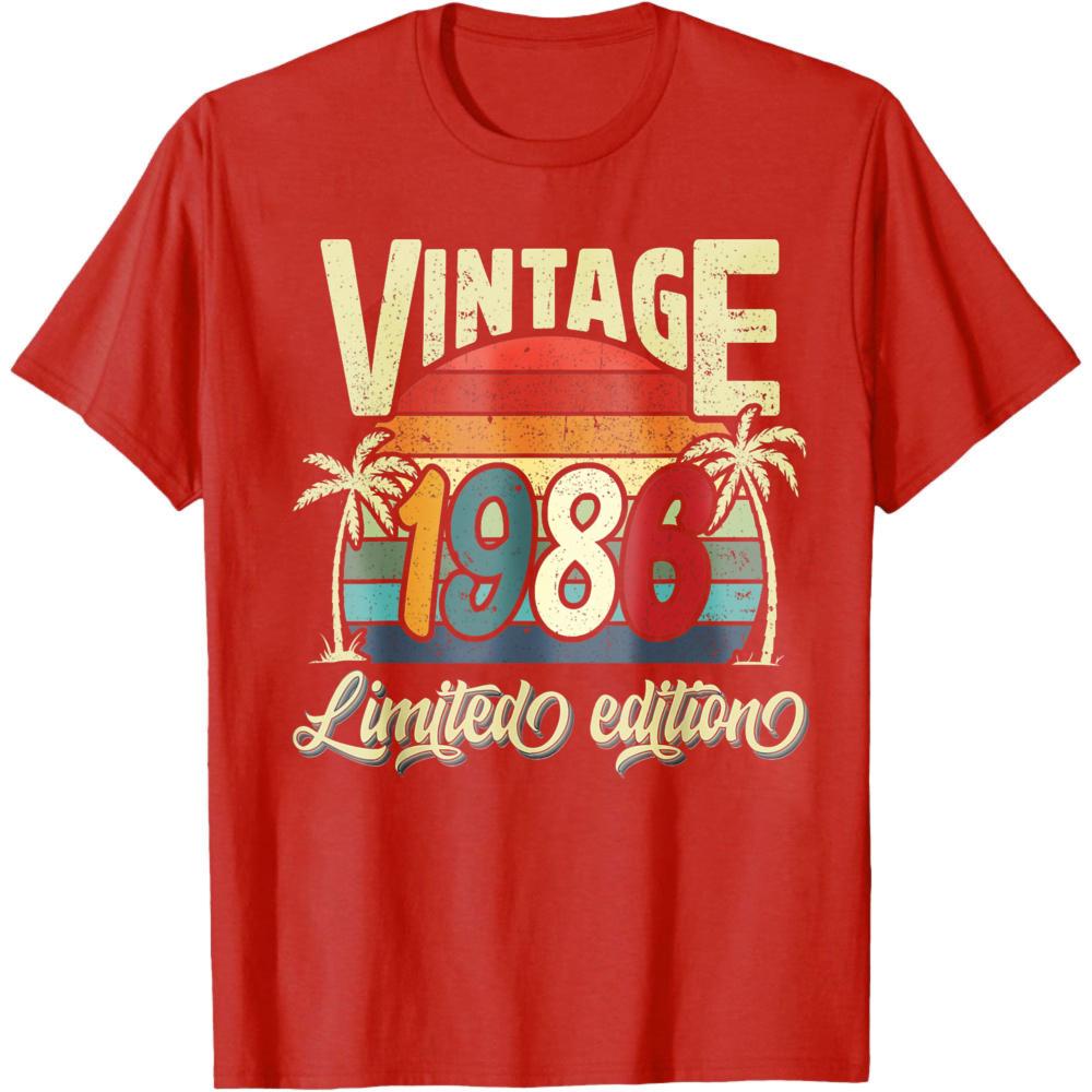 

Vintage 1986 Limited Edition Summer Unisex TShirt Retro Palm Tree Design Casual Wear For Beach Vacation Gift For Birthday Party S