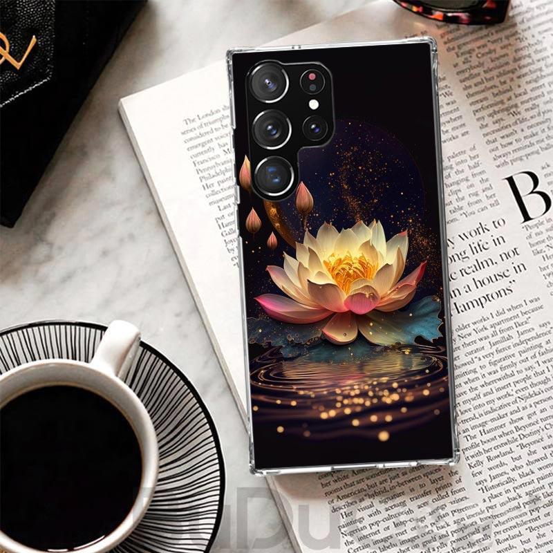 Buddhist Fire Lotus Cover For Samsung Galaxy S23 S22 S24 S25 Ultra S21 Plus S20 FE Phone Case S25Edge S10 + Print Coque Galaxy A