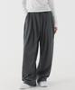 PIANER Pleated Deep Wide Sweatpants (Charcoal)