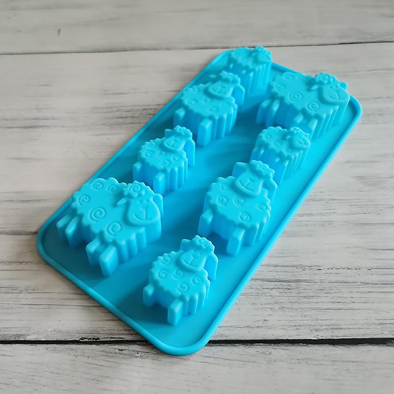 1 stk 8 hull Sau Dyr Formet Sjokolade Silikonform DIY Godteri Kjeks Gelé Pudding Iskube Bakverk Bakeverktøy