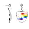 LGBT Kunst Homo Lesbische Trots Regenboog Hartvormige Glazen Cabochon Druppel Oorbellen Bedel Sieraden Voor Homoseksualiteit Meisjes Cadeau