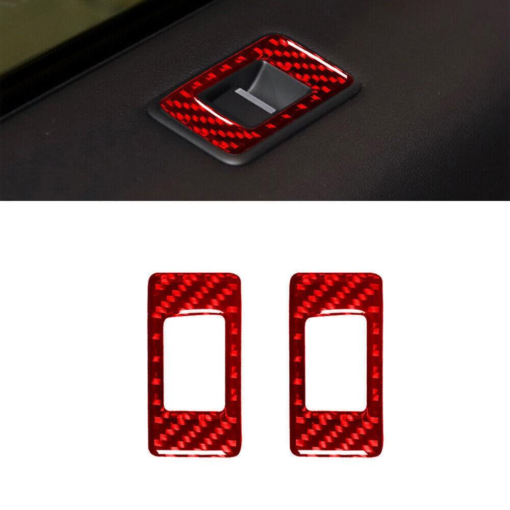 For Land Rover Range Rover 14-17 Red Carbon Fiber Rear Window Lift Switch Cover