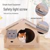All-Season Felt Enclosed Cat Bed Villa - Detachable Pet Nest House
