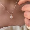 Korean Pearl Necklace: High-End Silver Clavicle Chain with Niche Design, Perfect for Light Luxury and Sweater Pendants.