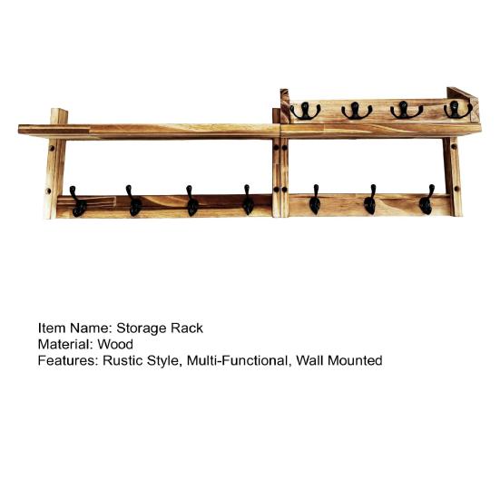 Wandmontierte Garderobe mit Ablage 4-in-1 Eingangsbereich-Organizer mit Haken Posthalter Rustikaler Schlüsselhalter Schweberegal für Wand Wohnzimmer Schlafzimmer Büro