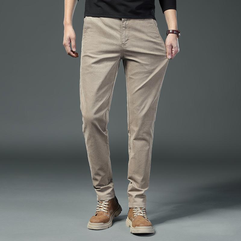 2026 New Plush/Regular High End Men'S Casual Pants Spring And Autumn Loose Straight Leg Business Pants Men'S Autumn Long Pants